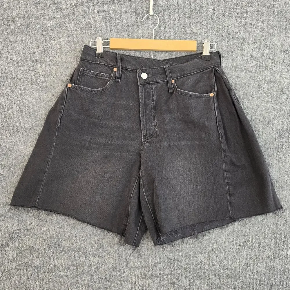 We The Free People Shorts 27 Boomerang High Rise Long Denim Cut Off Summer Casua
